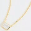 By Adina Eden Emerald Cut Bezel Solitaire Necklace