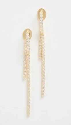 By Adina Eden Thin Tennis Front Back Drop Stud Earrings