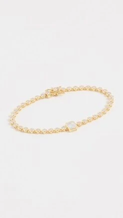 By Adina Eden Colored Emerald Bezel Tennis Bracelet