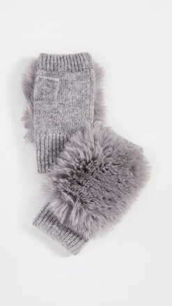 Adrienne Landau Knit Fingerless Gloves