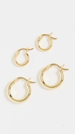 Argento Vivo Hoops Set