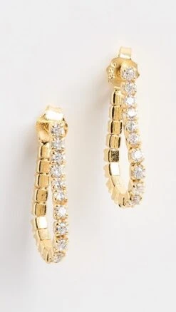 Argento Vivo Cubic Zirconia Chain Post Earrings
