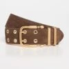 BY FAR Duo Wood Suede Leather Belt