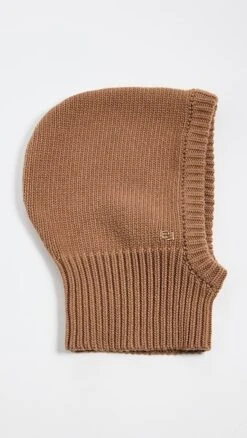 BY FAR Snood With Hood Mocha Wool