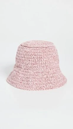 BY FAR Robbie Icy Pink Chenille Bucket Hat