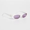 BY FAR Rodeo Solid White Sunglasses