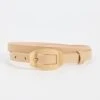 BY FAR Block Kraft Semi Patent Leather Belt