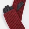 Carolina Amato Touch Tech Wood Smoke Overlay Gloves