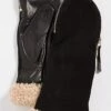 Carolina Amato Shearling Cuff Mittens