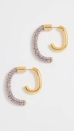 DEMARSON Pave Luna Earrings