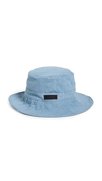 GANNI Recycled Tech Bucket Hat Denim 4 GANNI Recycled Tech Bucket Hat Denim - Image 4