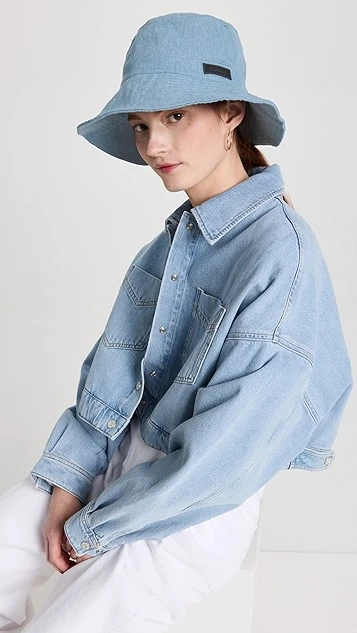 GANNI Recycled Tech Bucket Hat Denim 2 GANNI Recycled Tech Bucket Hat Denim - Image 2
