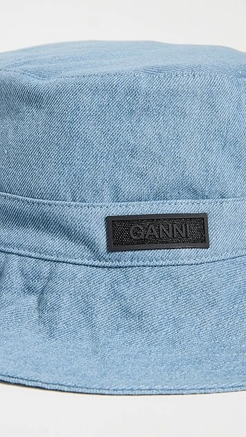 GANNI Recycled Tech Bucket Hat Denim 3 GANNI Recycled Tech Bucket Hat Denim - Image 3