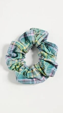 GANNI Seersucker Check Scrunchie