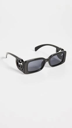 Gucci Chaise Lounge Narrow Rectangular Sunglasses