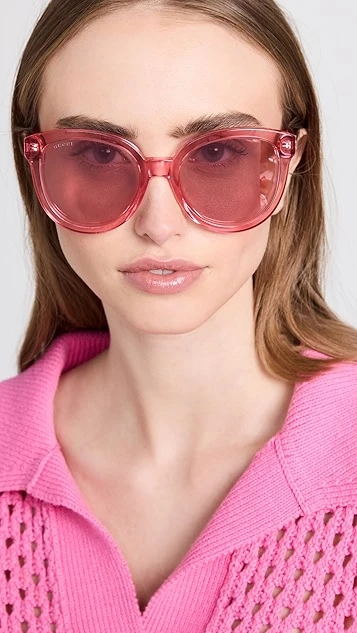 Gucci 80s Monocolor Round Sunglasses 2 Gucci 80s Monocolor Round Sunglasses - Image 2