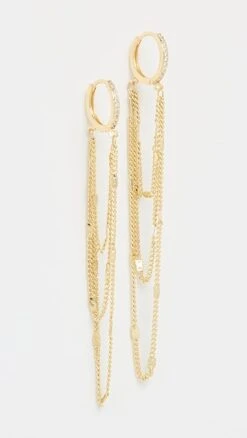 Jules Smith Crystal Chain Drip Huggie