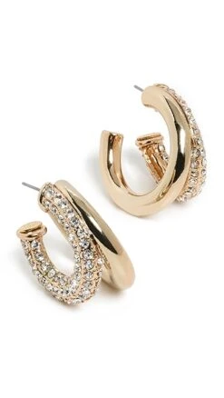 Kenneth Jay Lane 14k Polished Gold Crystal Double Hoop Post Earrings -Deals Madewell Store kjlan4134246436 1669045419131 2 0. UX357 QL90