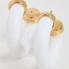 Kenneth Jay Lane White Resin Hoop Earrings