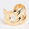 Kenneth Jay Lane Gold Link Hinged Cuff Bracelet