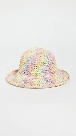 Lele Sadoughi Raffia Rainbow Bucket Hat