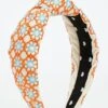 Lele Sadoughi Marigold Embroidered Knotted Headband