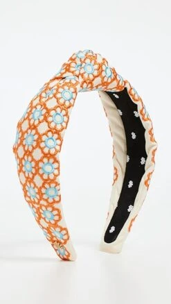 Lele Sadoughi Marigold Embroidered Knotted Headband