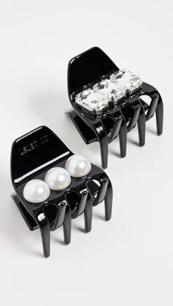 LELET NY Jules Crystal & Pearl Claw Clip Set