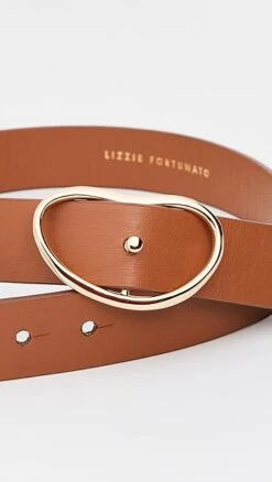 Lizzie Fortunato Wide Georgia Belt In Tan