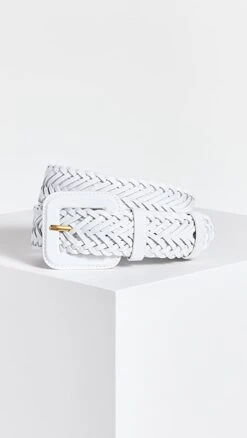 Loeffler Randall Oliver Thin Woven Leather Belt