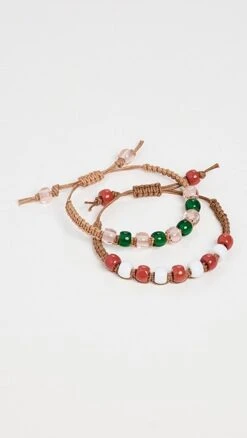 Loeffler Randall Zena Cord Beaded Bracelet Set