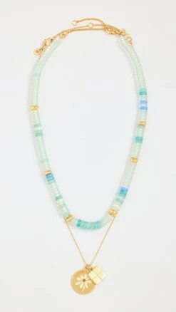 Madewell Checker Enamel Necklace Set