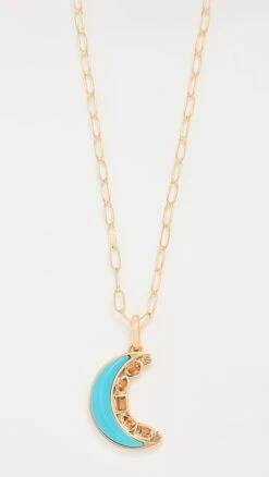 Sorellina 18k Mini Crescent Moon Inlay Necklace