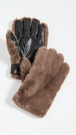 STAND STUDIO Carmen Faux Fur Gloves