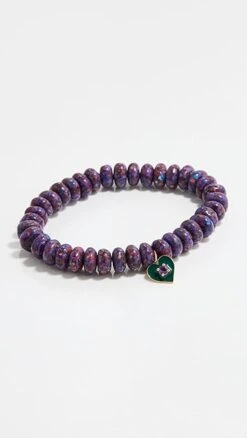 Sydney Evan 14k Enamel Chance Heart Bracelet