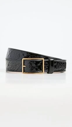 Tory Burch T Monogram Patent Belt