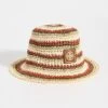 Tory Burch Striped Raffia Bucket Hat