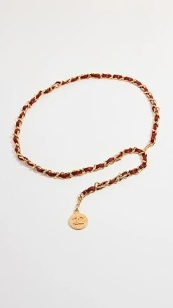 What Goes Around Comes Around Chanel Red Gold Chain Belt